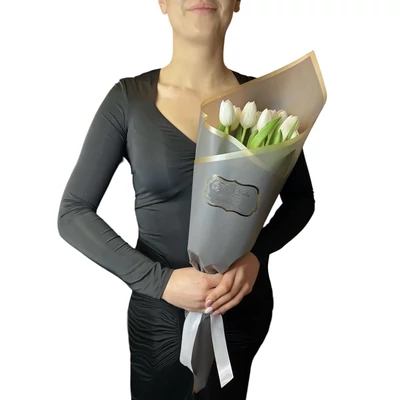 'Grace' fehér tulipán csokor
