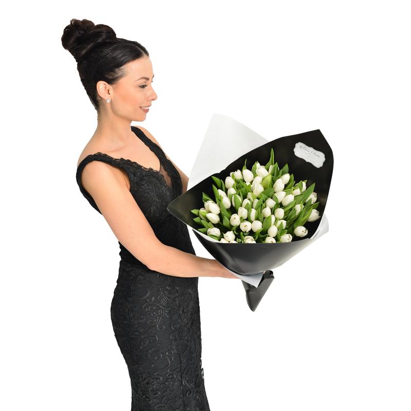 'White Angel' Fehér Tulipán Csokor