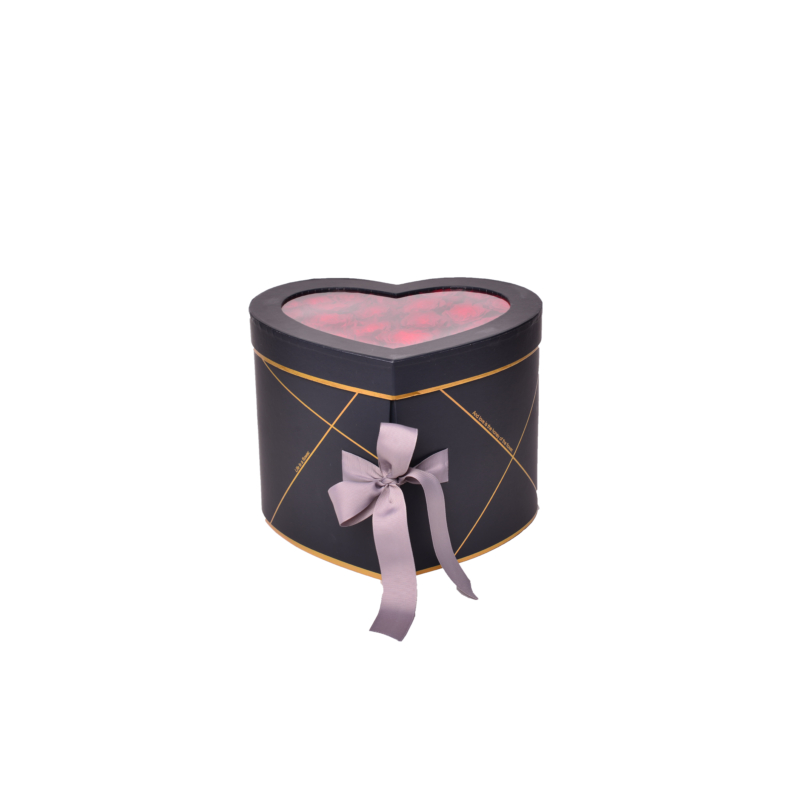 'Heart Box' Szív Formájú Rózsa Box Ajándék Bon-Bonnal
